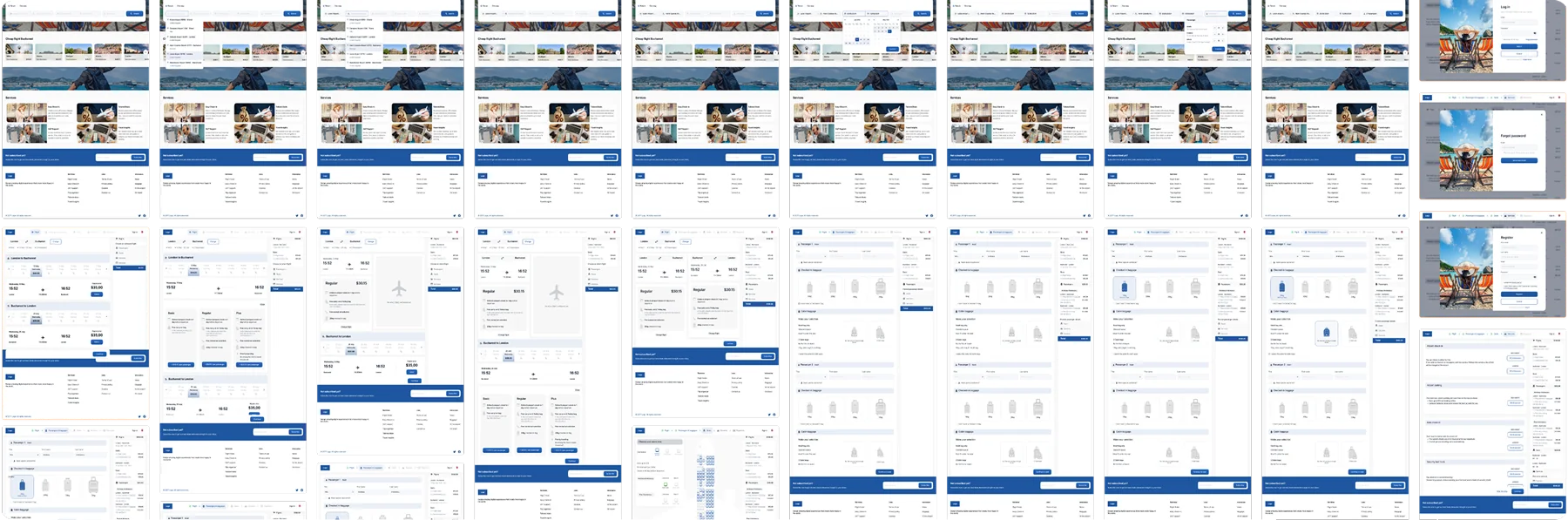 High-fidelity screens of the redesigned booking flow with final color, typography and imagery